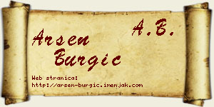 Arsen Burgić vizit kartica
